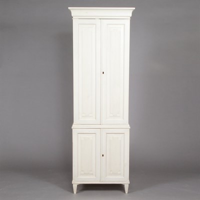 Lot 325 - Swedish Style White Painted Linen Cabinet...