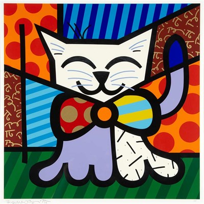 Lot 129 - Romero Britto [CAT] Color screeenprint, signed...