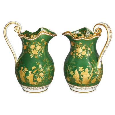 Lot 247 - Pair of English Porcelain Pitchers Spode,...
