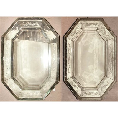 Lot 182 - Pair of Venetian Style Mirror Framed Mirrors...