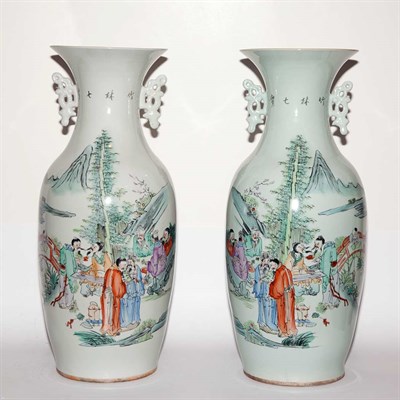 Lot 183 - Pair of Chinese Famille Rose Porcelain Vases...