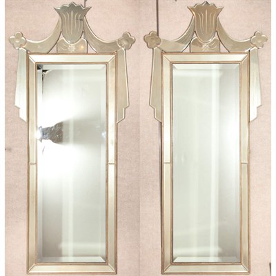 Lot 123 - Pair of Venetian Style Mirror Framed Mirrors...