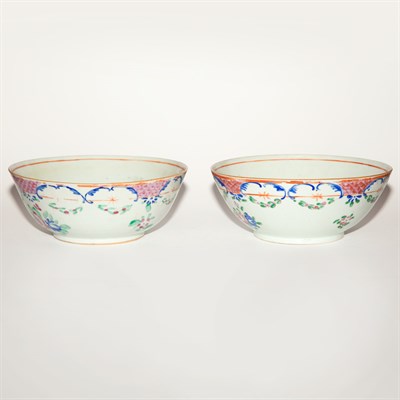 Lot 332 - Pair of Chinese Export Famille Rose Porcelain...