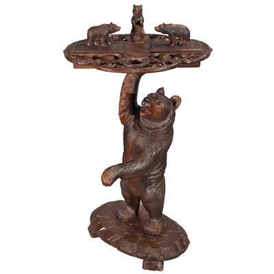 Lot 641 - Swiss Black Forest Carved Linden Wood Smoker's...