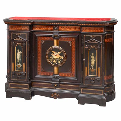 Lot 708 - American Renaissance Revival Marquetry Inlaid...