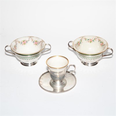 Lot 256 - Group of Sterling Silver Tea Cup Sleeves,...