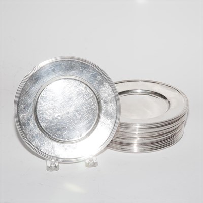 Lot 236 - Two Sets of Sterling Silver Butter Plates...