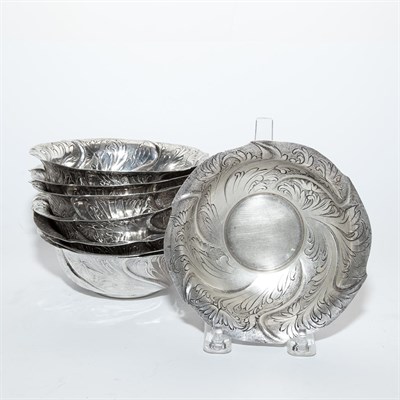 Lot 235 - Set of Eight 800 Quality Silver Bowls Total...