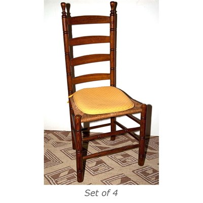 Lot 301 - Set of Five American Oak Rush Seat Side Chairs