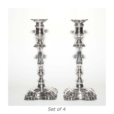 Lot 276 - Set of Four Silver Plated Candlesticks Weighted.
