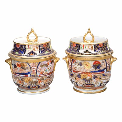 Lot 227 - Pair of English Porcelain Fruit Coolers Circa...