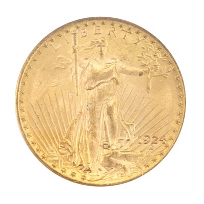 Lot 399 - United States, $20 1924 St. Gaudens Choice and...