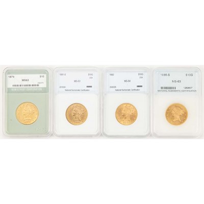 Lot 373 - United States, Group of Four $10 Liberty...