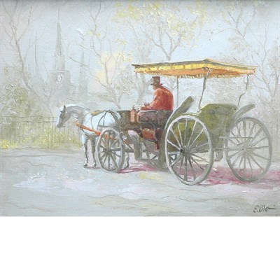 Lot 6 - 20th Century School Horse and Carriage Signed...