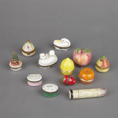 Lot 379 - Group of Twelve Enamel Pill Boxes