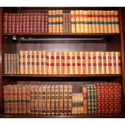 Lot 380 - [FINE BINDINGS] Group of leather bound books....