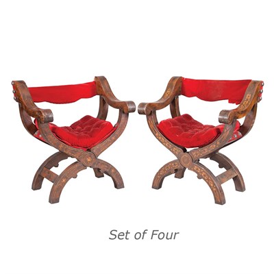 Lot 176 - Assembled Set of Four Italian Baroque Walnut...