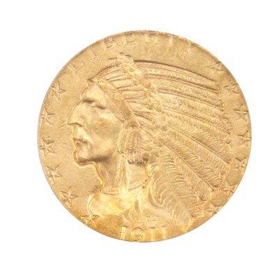 Lot 360 - United States, $5 1911 S Indian Brilliant...