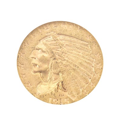 Lot 345 - United States, $2 1/2 1915 Indian Attractive...
