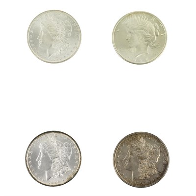 Lot 315 - United States Group of Four Silver Dollars...