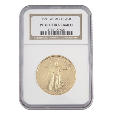 Lot 462 - United States, $50 1991 and 1992 W Gold Eagle...
