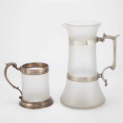 Lot 311 - Victorian Silver Mounted Glass Drinking...