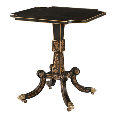 Lot 397 - Regency Style Chinoiserie Decorated Black...