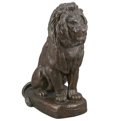 Lot 721 - Bronze Figure of a Seated Lion After a model...