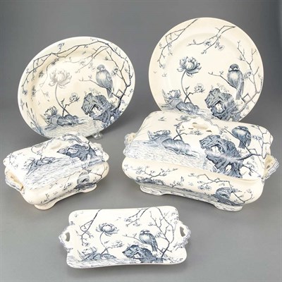Lot 406 - Bird and Flower Decorated Ironstone Table...