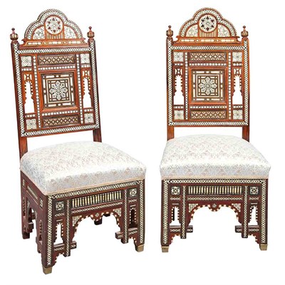 Lot 404 - Syrian Mother-of-Pearl Parquetry Inlaid Teak...