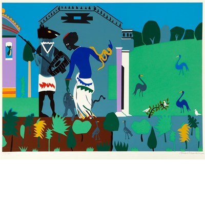Lot 123 - Romare Bearden (1911-1988) CIRCE INTO SWINE...
