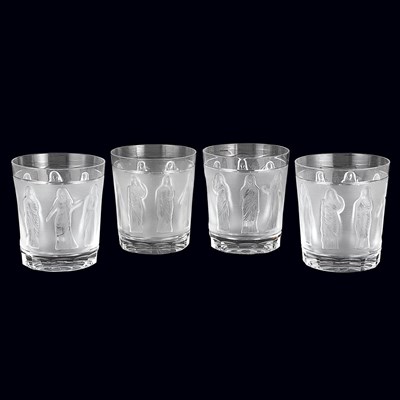 Lot 571 - Set of Twelve Lalique Molded Glass Femme...
