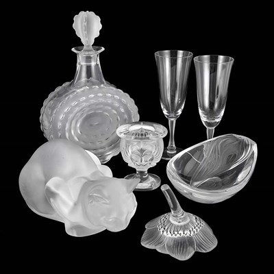 Lot 572 - Group of Lalique Molded Glass Articles Modern...