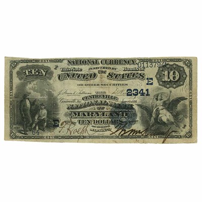 Lot 262 - U.S. Bank Note, $10 National Currency 1882...