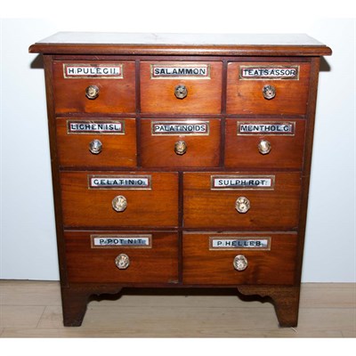 Lot 494 - Stained Wood Apothecary Chest Height 30 inches,...