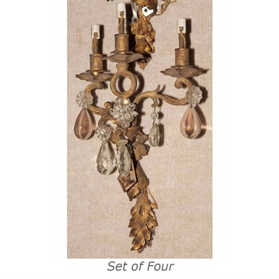 Lot 168 - Set of Four Louis XVI Style Painted Metal and...