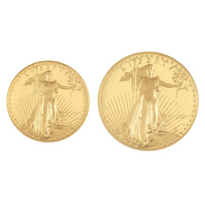Lot 428 - United States, 1987 Four-Piece Gold Set...