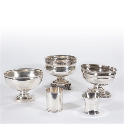 Lot 464 - Group of Six American Coin Silver Table...