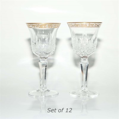 Lot 415 - Set of Twelve Venetian Gilt Rim Glass Goblets