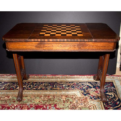Lot 242 - Regency Style Rosewood Games Table With game...
