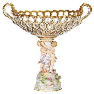 Lot 194 - Meissen Gilt and Polychrome Decorated...