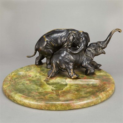 Lot 838 - Unsigned Austrian Cold Painted Bronze and Onyx...
