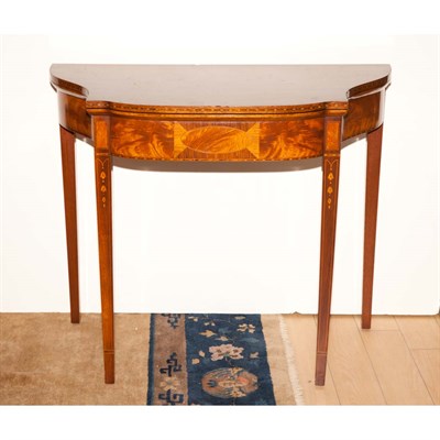 Lot 584 - George III Style Inlaid Mahogany Fold-Over...