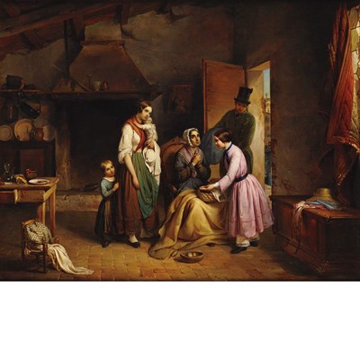 Lot 1 - Guglielmo Stella Italian, 1828-1888 Charity,...