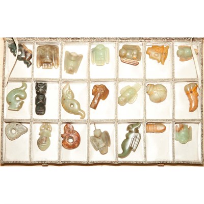 Lot 246 - Group of Chinese Archaic Style Jade and...