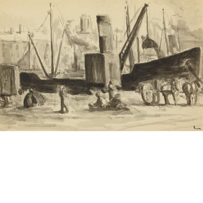 Lot 41 - Maximilien Luce French, 1858-1941 Dock Workers...