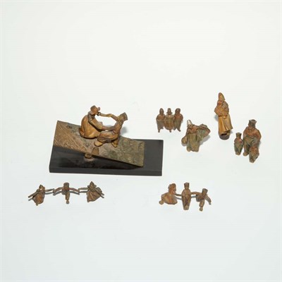 Lot 378 - Group of Seven Painted Metal Figural Groups