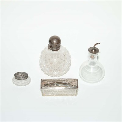 Lot 462 - Group of Silver Mounted Glass Table Articles...
