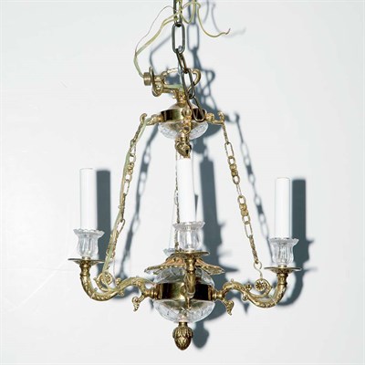 Lot 516 - Regency Style Gilt-Metal Four-Light Chandelier...