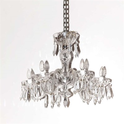 Lot 517 - Georgian Style Glass Six-Light Chandelier...